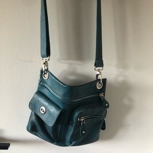 Roots leather over the shoulder bag